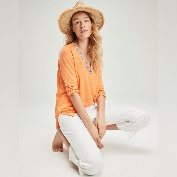 Chicos 100% linen 3/4 sleeve women’s top size large or 2 - Picture 16 of 17